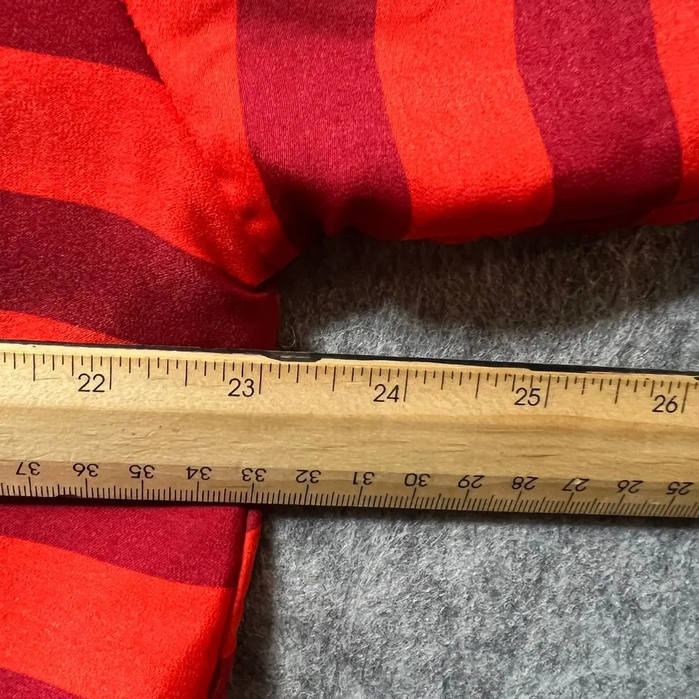 Future Collective‎ Striped Crop Top Ruffle Hem Long Sleeve Blouse Size L Kahlana Red Size L - Image 4