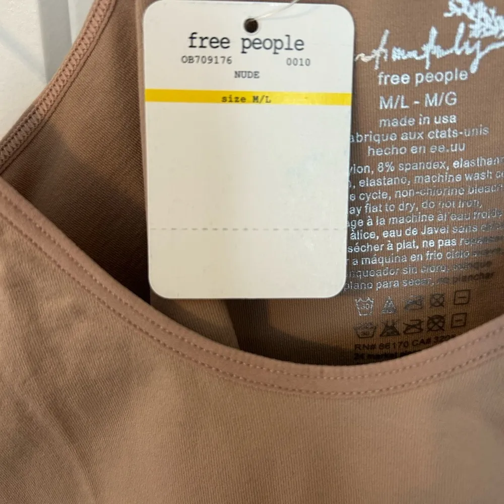 Free People Intimately NWT Nude Skinny Strap Cami/ Bralette - Image 5