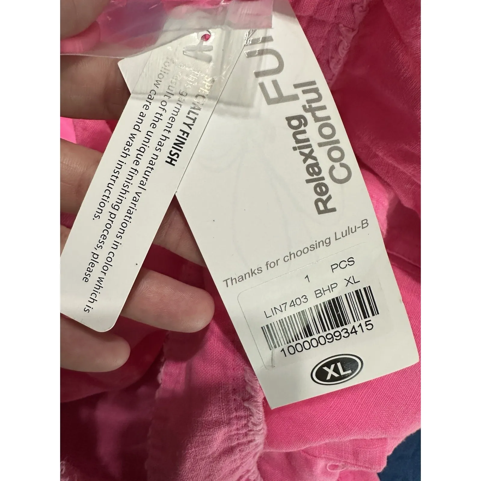 Lulu B Hot Pink 100% Linen Jacket Barbiecore NWT Size XL Fringe Trim Button Up - Image 10