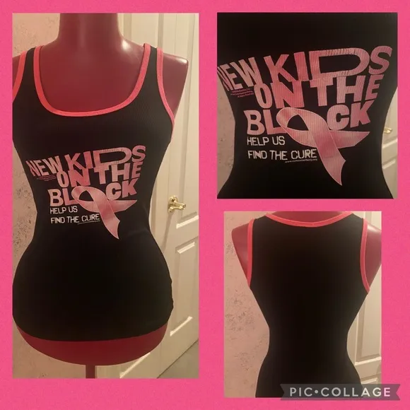 RARE LIMITED EDITION New Kids on the Block Find the Cure ribbed tank M Pink Size undefined - Image 2