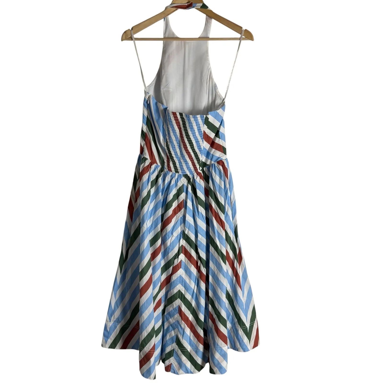 Maeve Anthropologie Multicolor Striped Sleeveless Halter A-Line Midi Dress M - Image 11