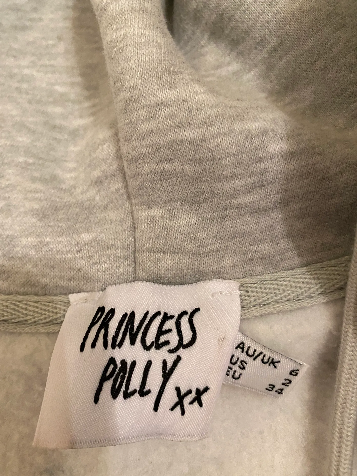 Princess Polly Florida Oversized Zip Up Sweatshirt Grey - Image 3