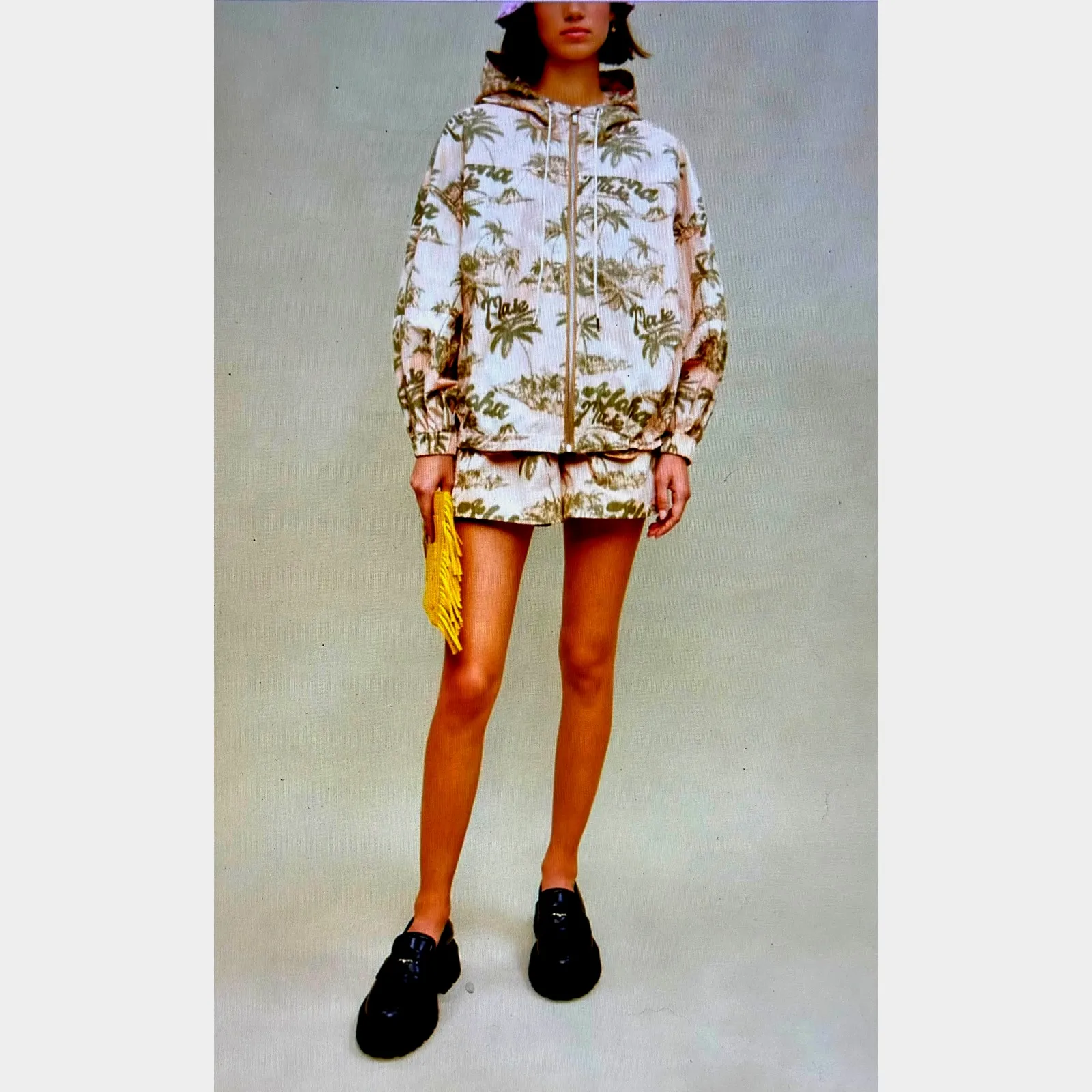 Maje Palm Tree Print Jacket with hood Size 38 (M) - Image 4