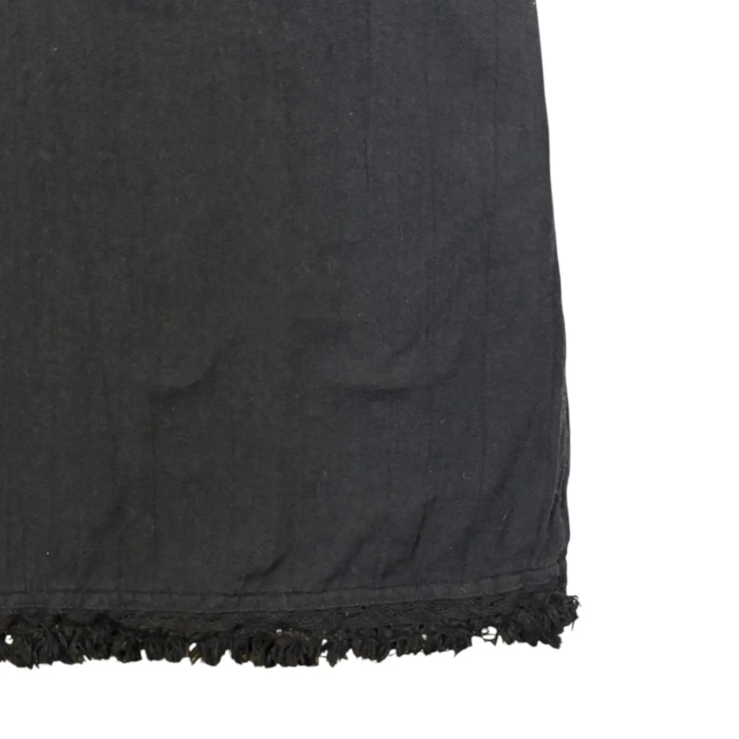 LILLA P Gauze Embroidered Dress Black Tassel Fringe Short Sleeve sz S Boho - Image 4