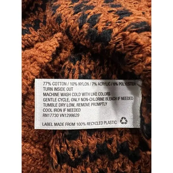 Knox Rose Women Sweater Mock‎ Neck Drop Shoulder Side Split Brown Cotton Blend - Image 4