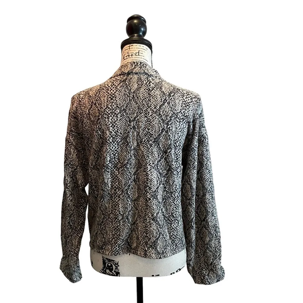 ZARA Snakeskin Knit Cropped Sweater Mock Neck Brown Size Small NWOT Animal print - Image 4