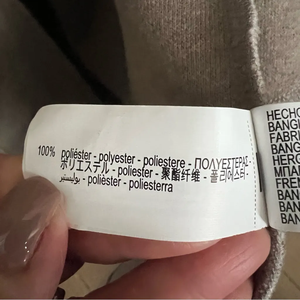 Zara Beige Open Front Trench Midi Felt Texture Coat Collar & Pockets Women’s Med - Image 8