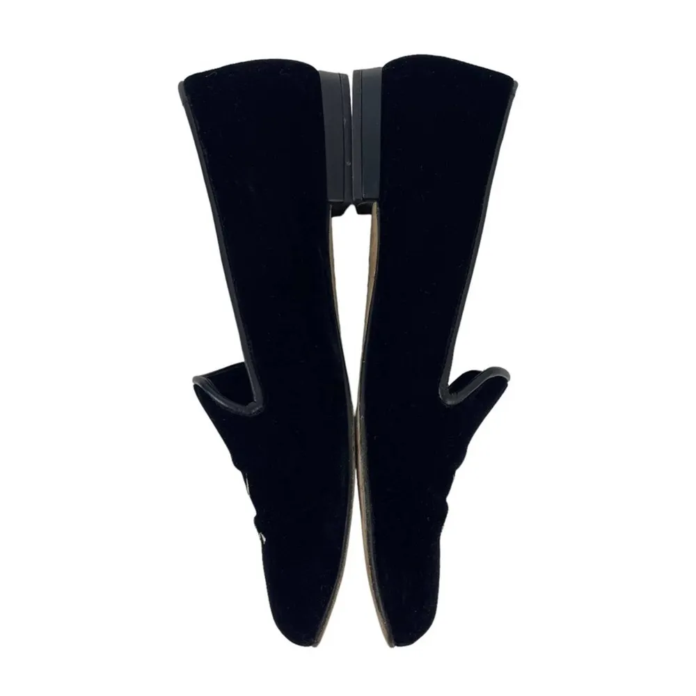 Jon Josef Black Velvet Gatsby Embroidered Skull Flat Loafers Shoes Size 7.5 - Image 8