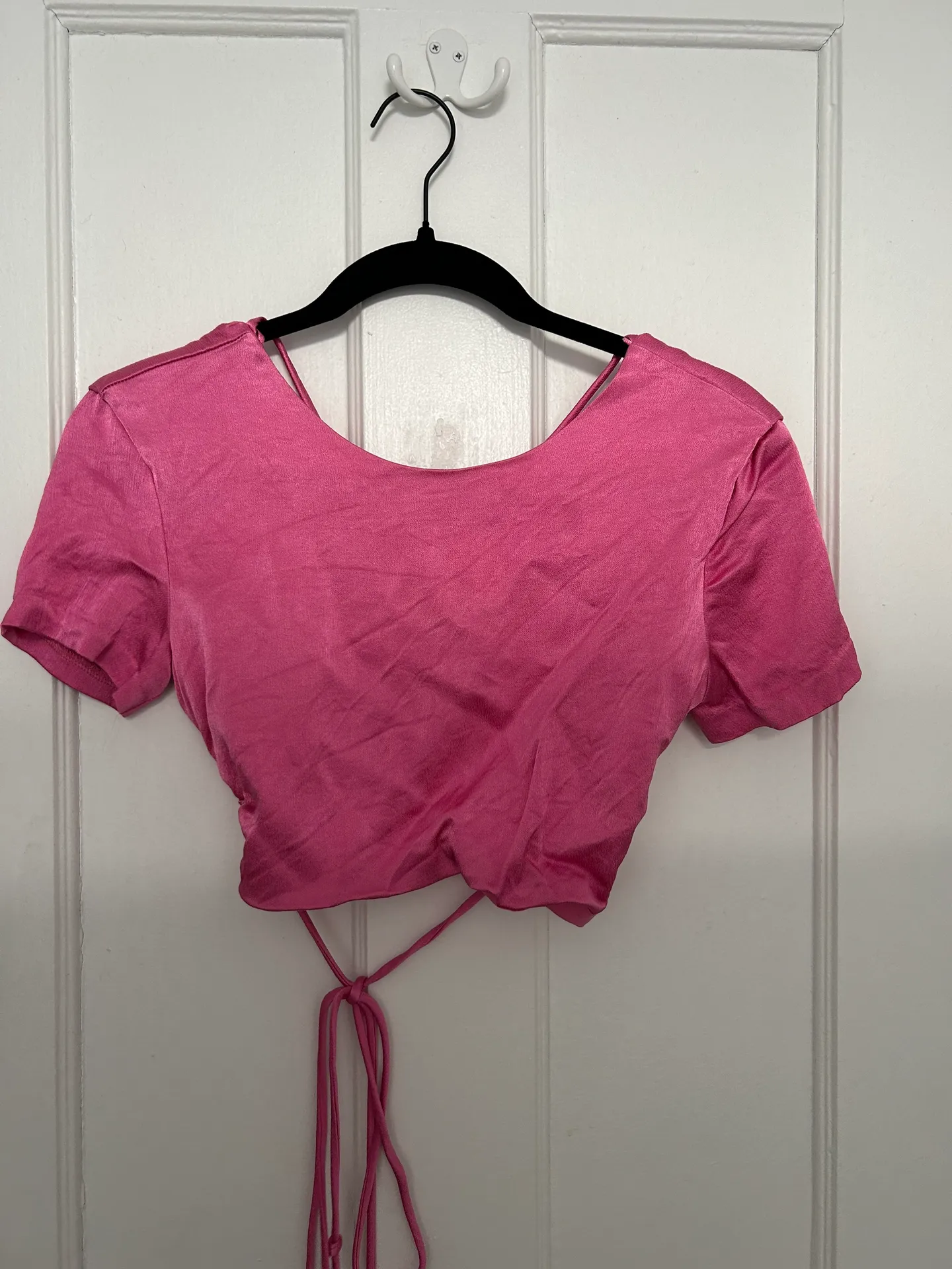 Pink Satin Crop Top - Image 3