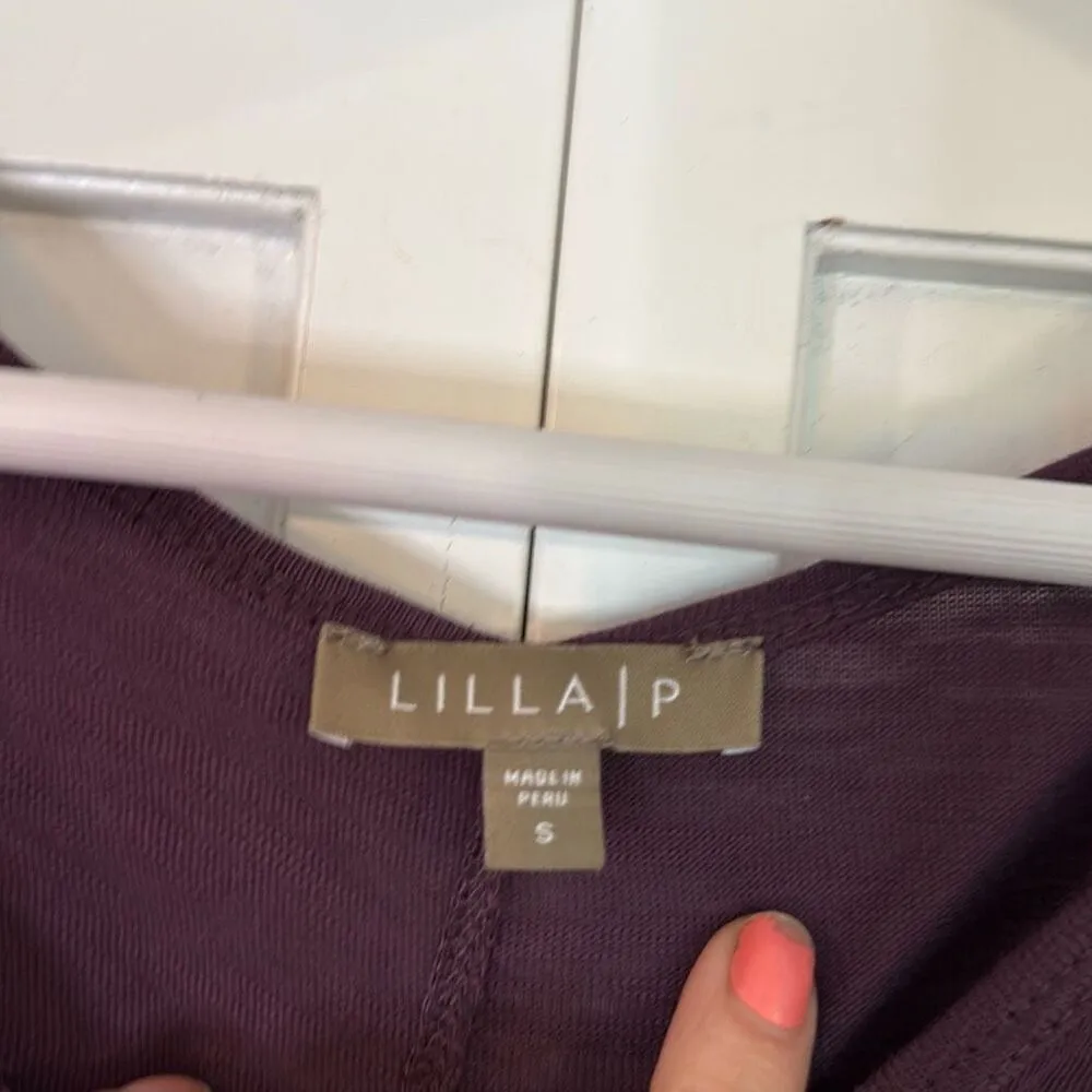 Lilla P purple cotton short sleeve tie detail shirt Small Purple - Image 3