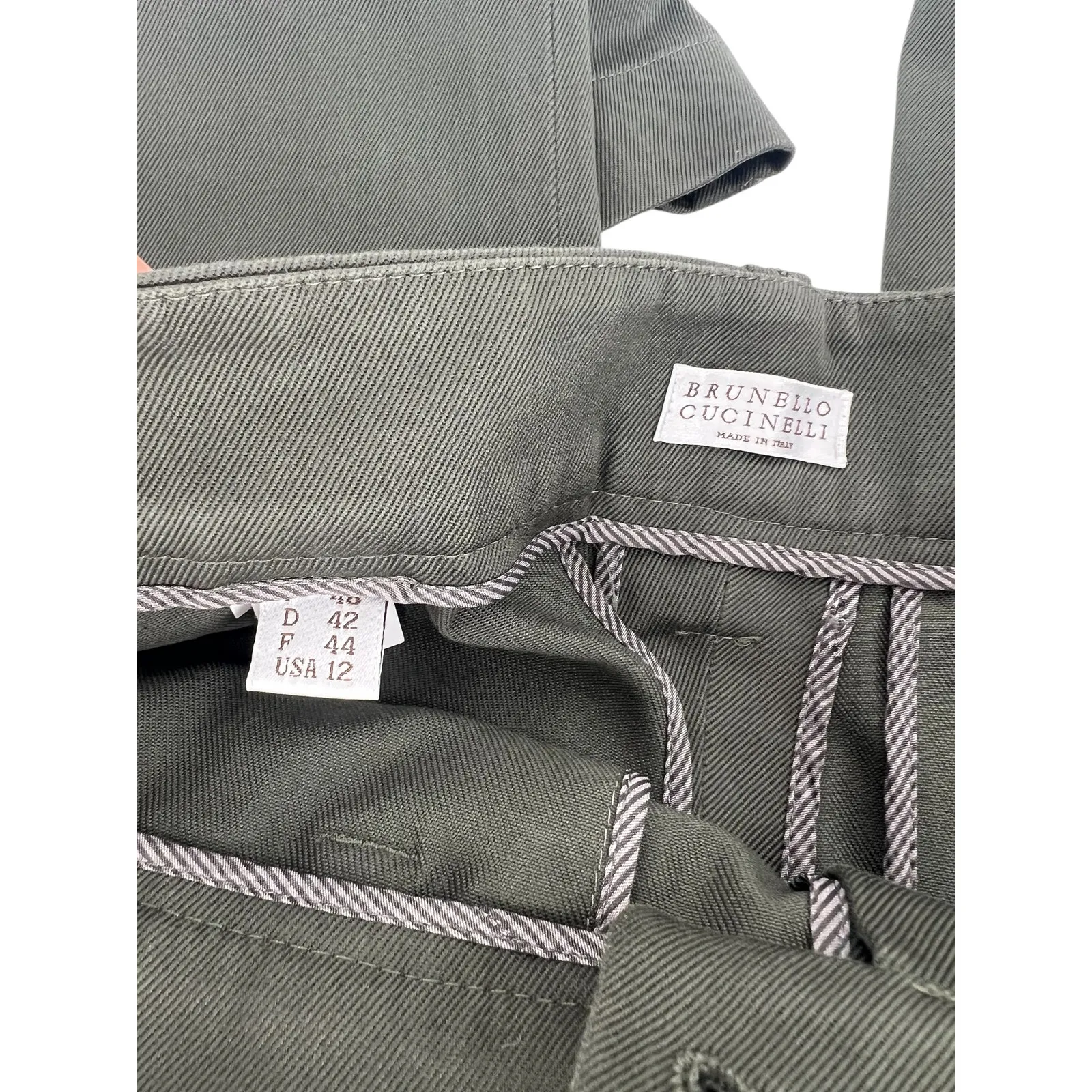 Brunello Cucinelli Green Chino Cotton Pants - Image 5