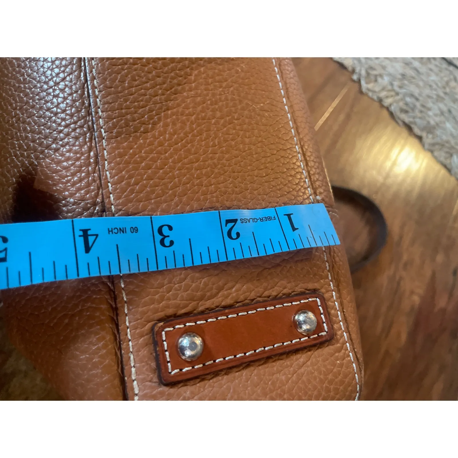 DOONEY & BOURKE Small Pebble Lexington Shopper Tote Purse Bag Caramel Leather - Image 11