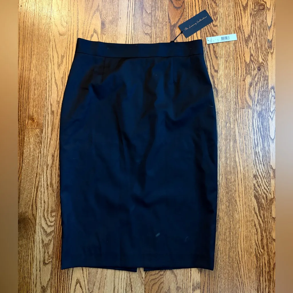 Antonio Melani Italian Loro Piana Luxe Wool Pencil Skirt Black Size 12 NWT - Image 4