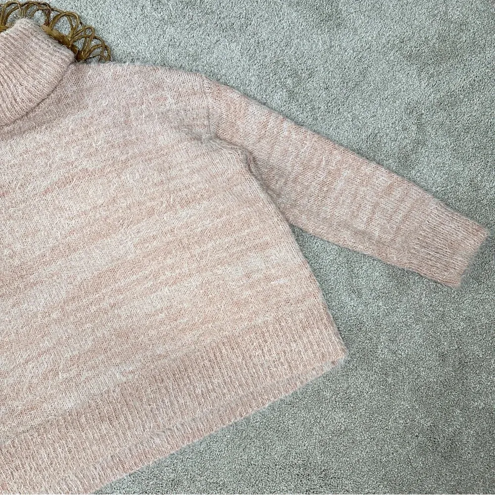 Show Me Your Mumu Fatima Turtleneck Sweater Fuzzy Pink Knit Wool Blend Size S - Image 8