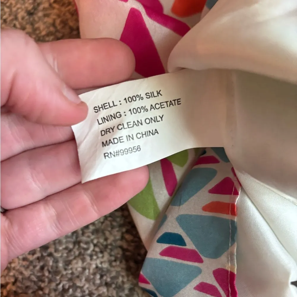 Shoshanna Silk Sweetheart Colorful Mini Dress - Image 4