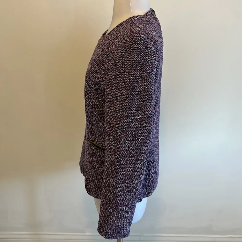 Donna Karan Boucle/Tweed Full Zip Jacket - Image 3