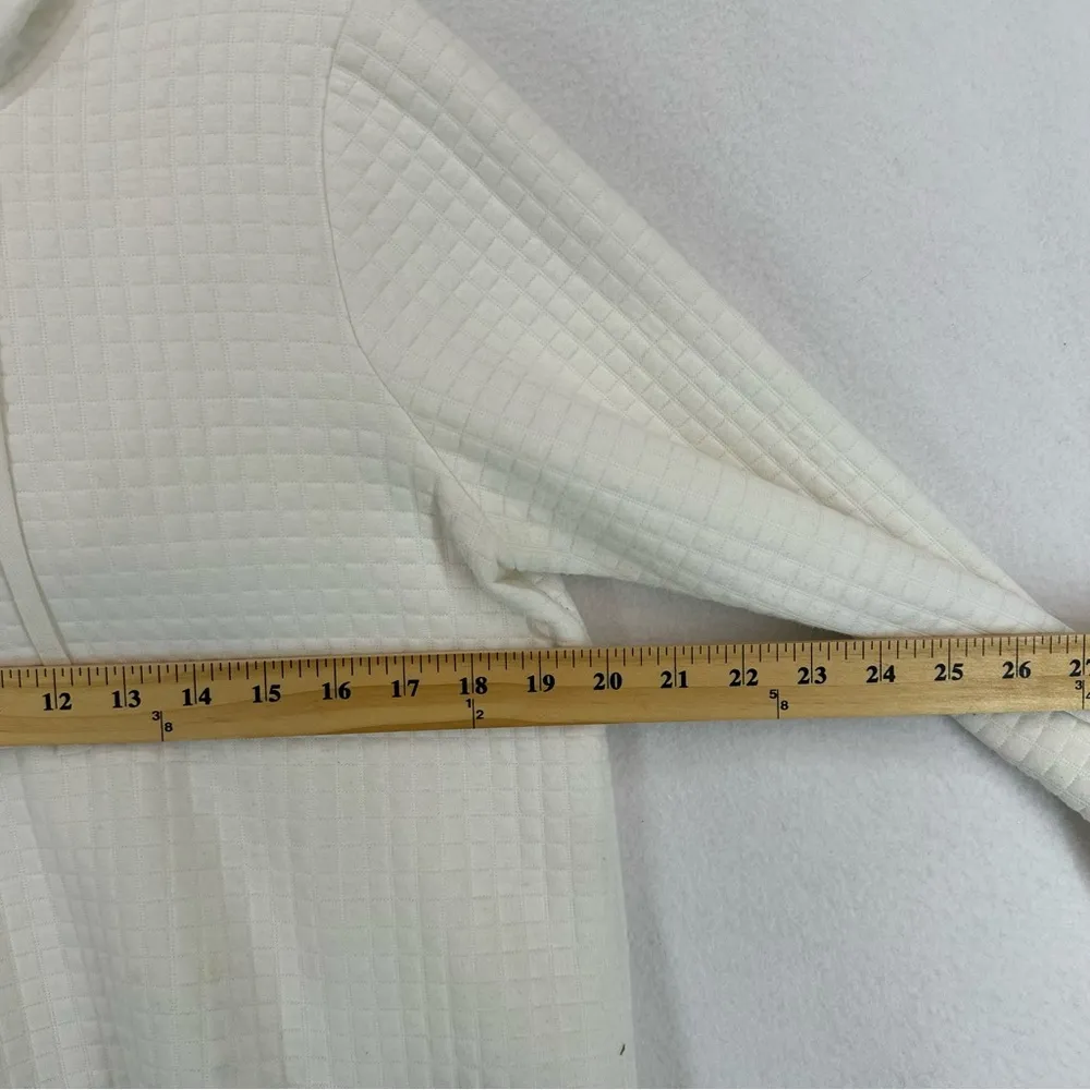 Club Monaco Hooded Sweat Waffle Dress Womens 6 White - Image 8