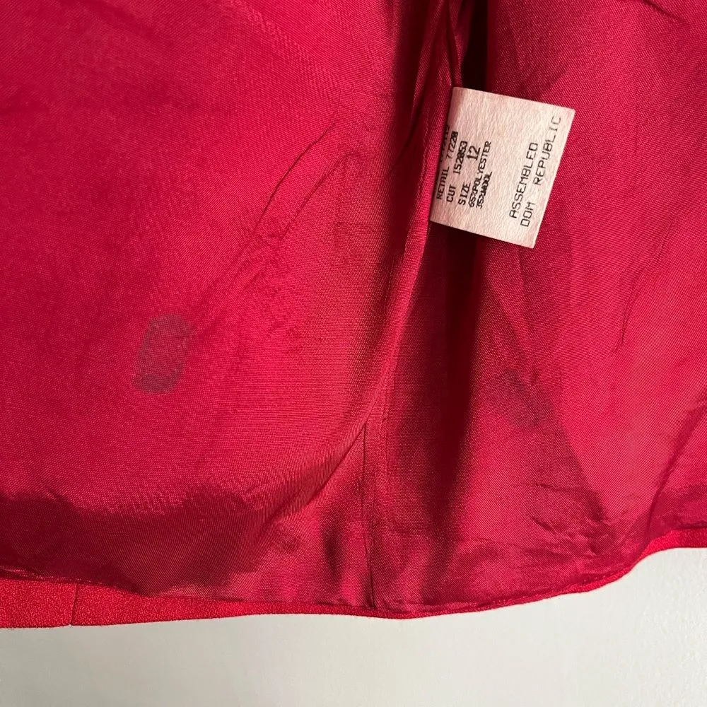Vintage 90s Red Black Trim Blazer Wool Blend Koret Jacket Single Button Sz 12 - Image 7