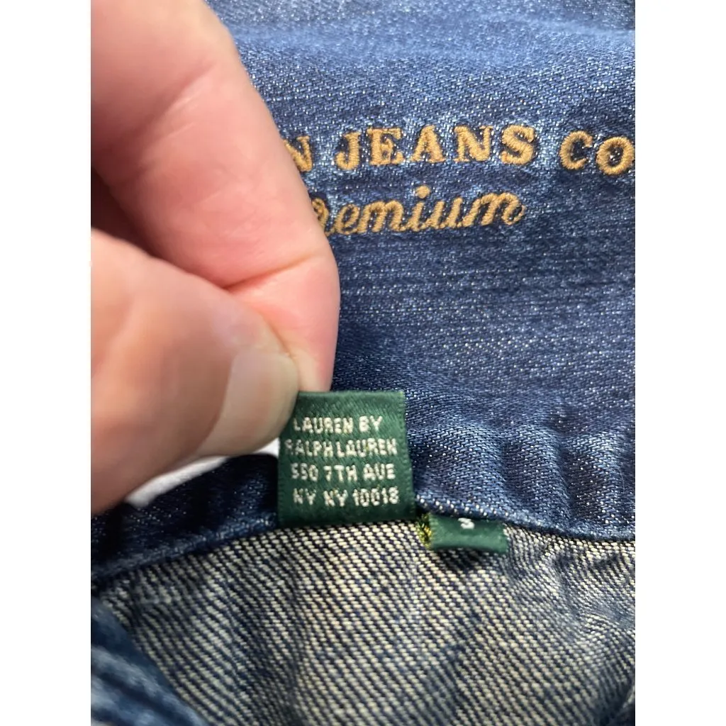 Lauren Jeans Co. Premium Womens blue button Denim Jacket size S SKU 9256 - Image 8