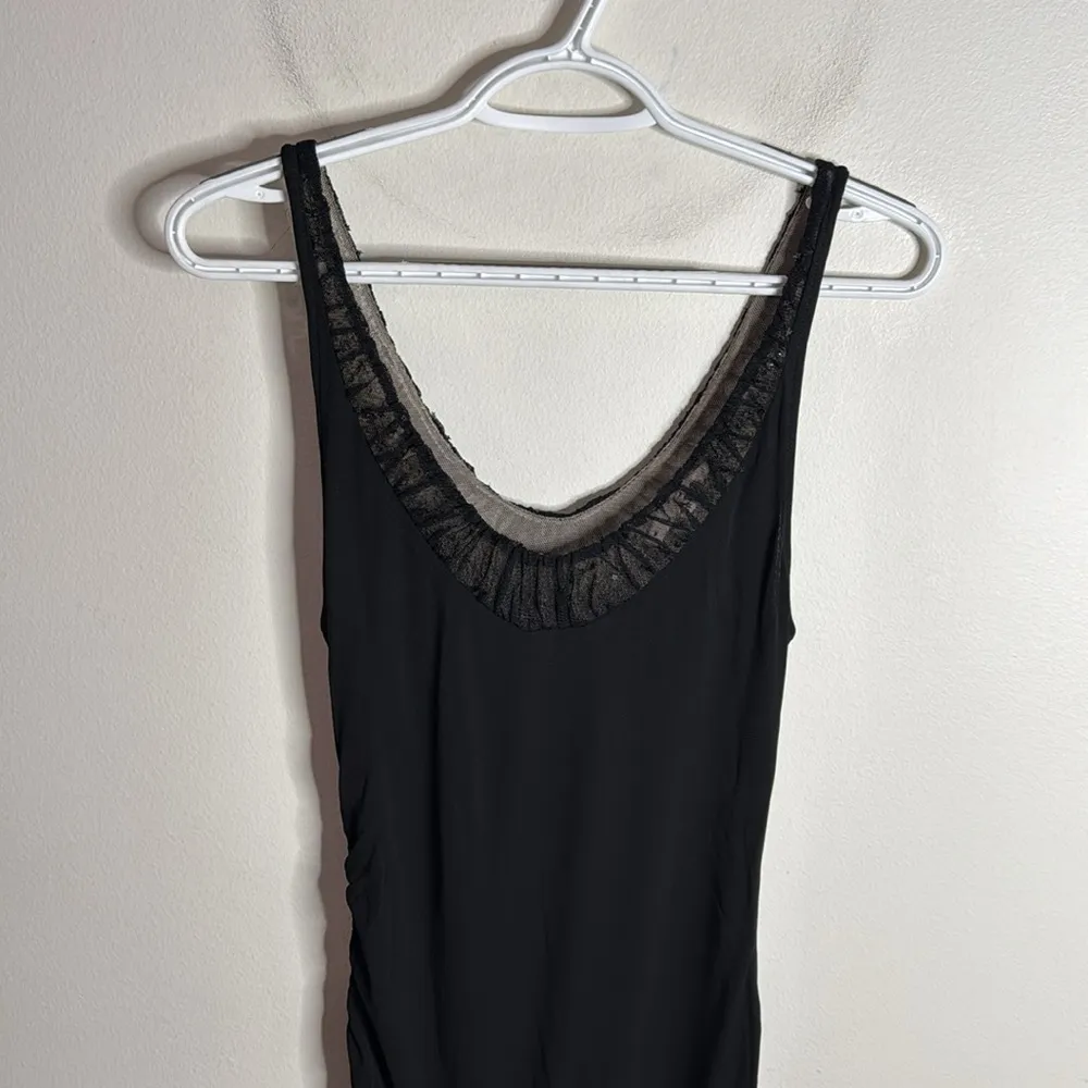 Rebecca Taylor black Maxi Dress Scoop neck Sleeveless sequin Star detail size 6 - Image 3