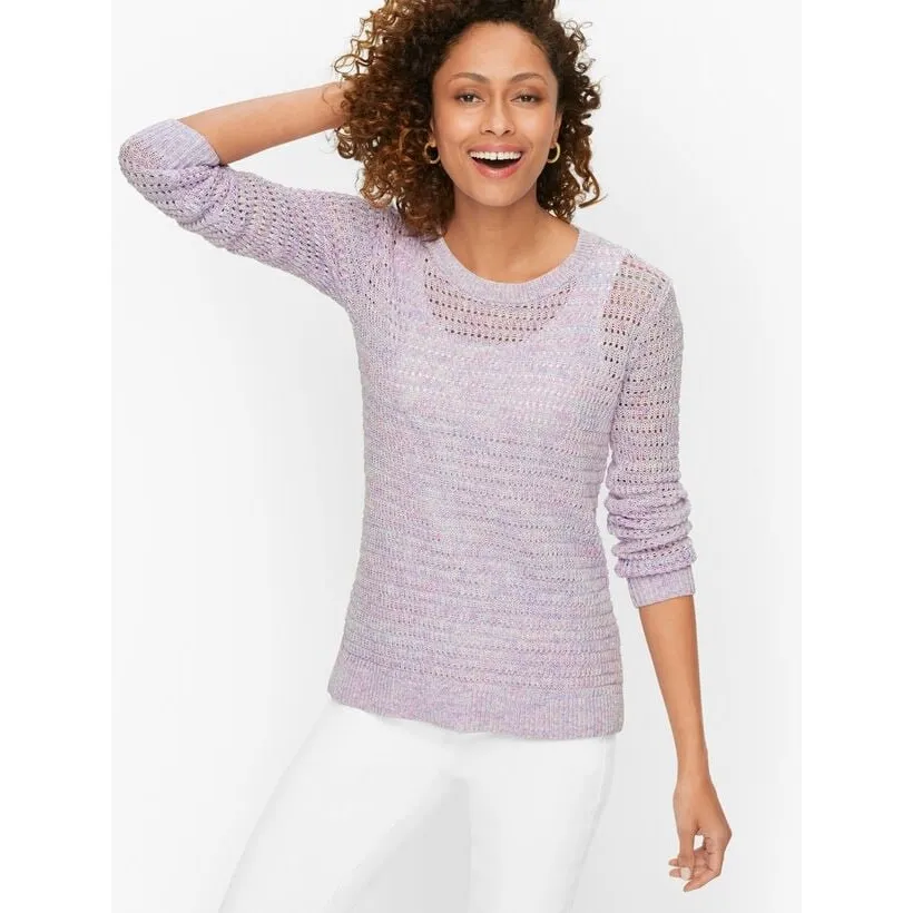 NWT Talbots Space Dyed Sweater Size LP Lavender Purple Open Knit Cute Preppy‎ - Image 9