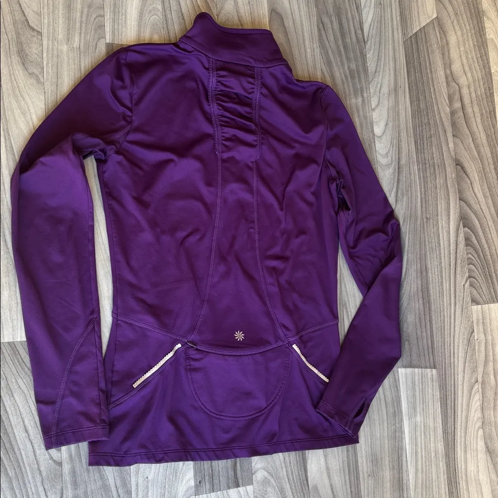 Athleta Women's Purple Quarter-Zip Sweatshirt - Image 9