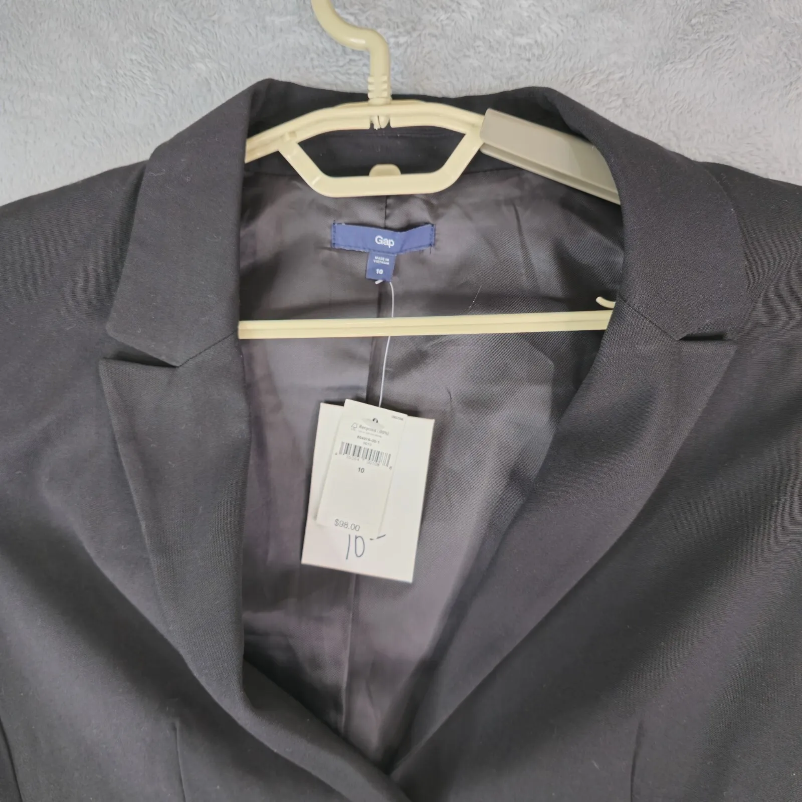 Gap Blazer Jacket Womens 10 Black 2 Button Business Professional New $98 - Image 3