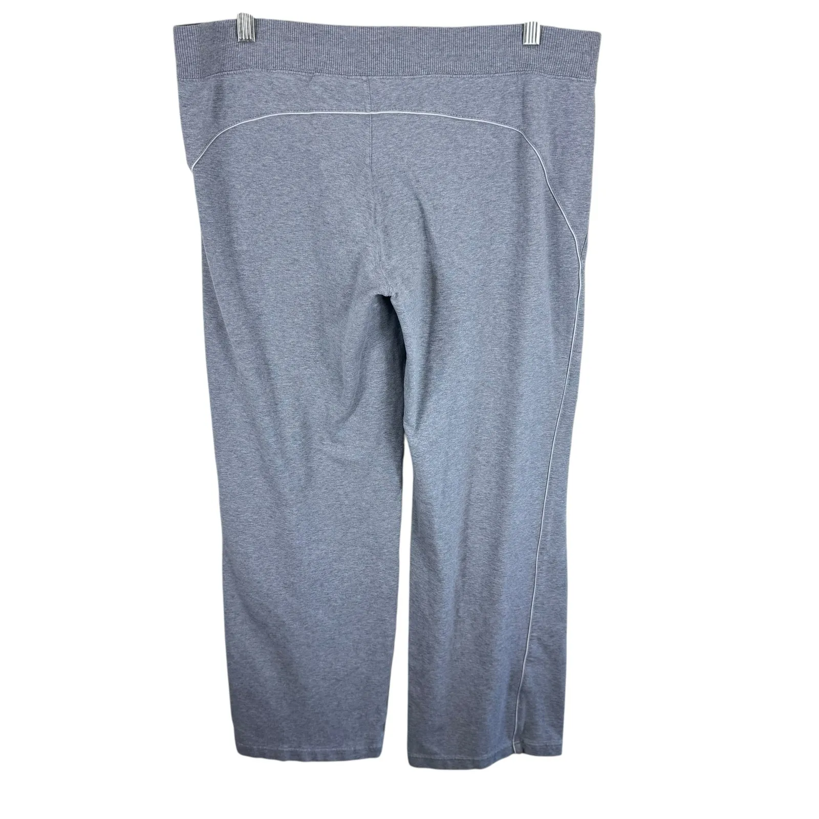Nike Y2K Cotton Gray Straight Leg Drawstring Lightweight Sweatpants Womens Sz L - Image 2