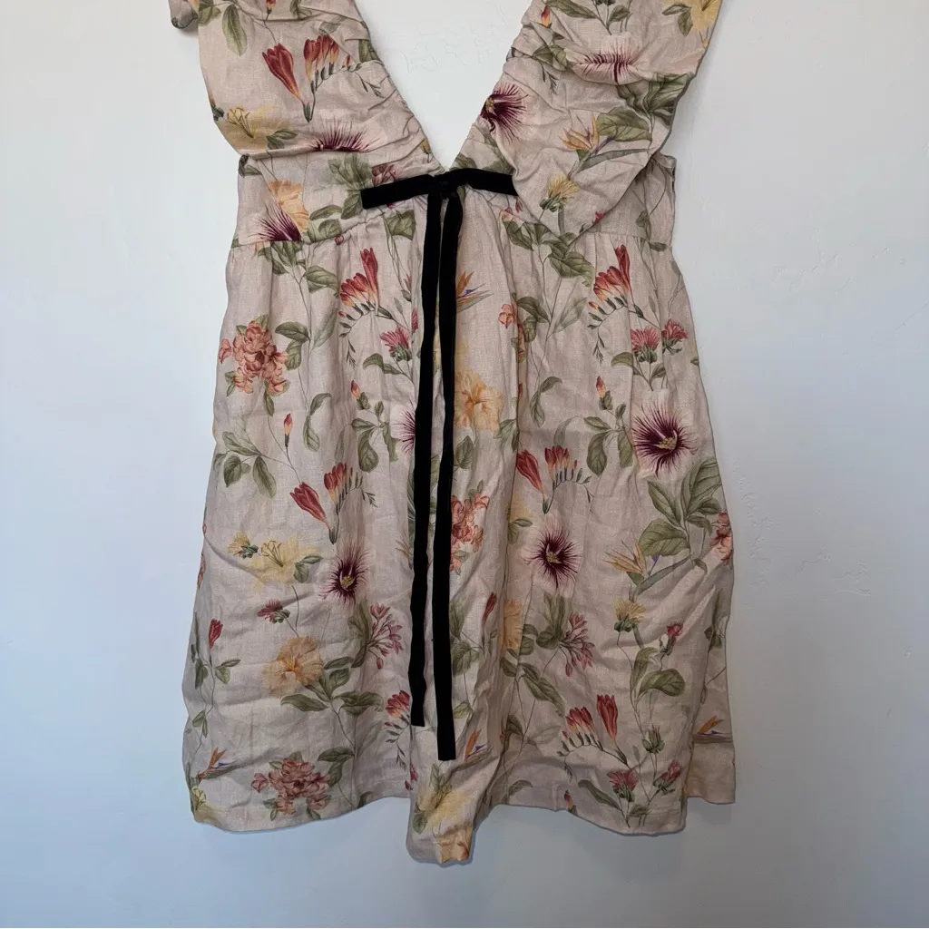 SERAPHINA LINEN MINI DRESS LINEN PINK SMALL - Image 5