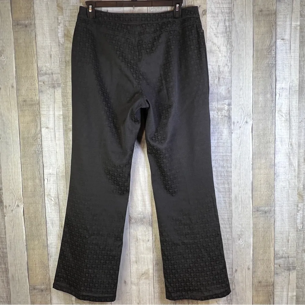 A Line Anne Klein Stretch Size 12 Brown Flare Leg Dress Slacks with Lion… - Image 2