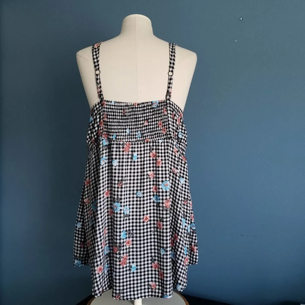 Torrid Gingham Floral Challis Babydoll Cami - Image 4