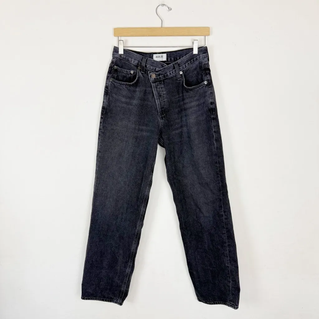 AGOLDE Criss Cross Upsized Jean in Shambles Black - Image 2