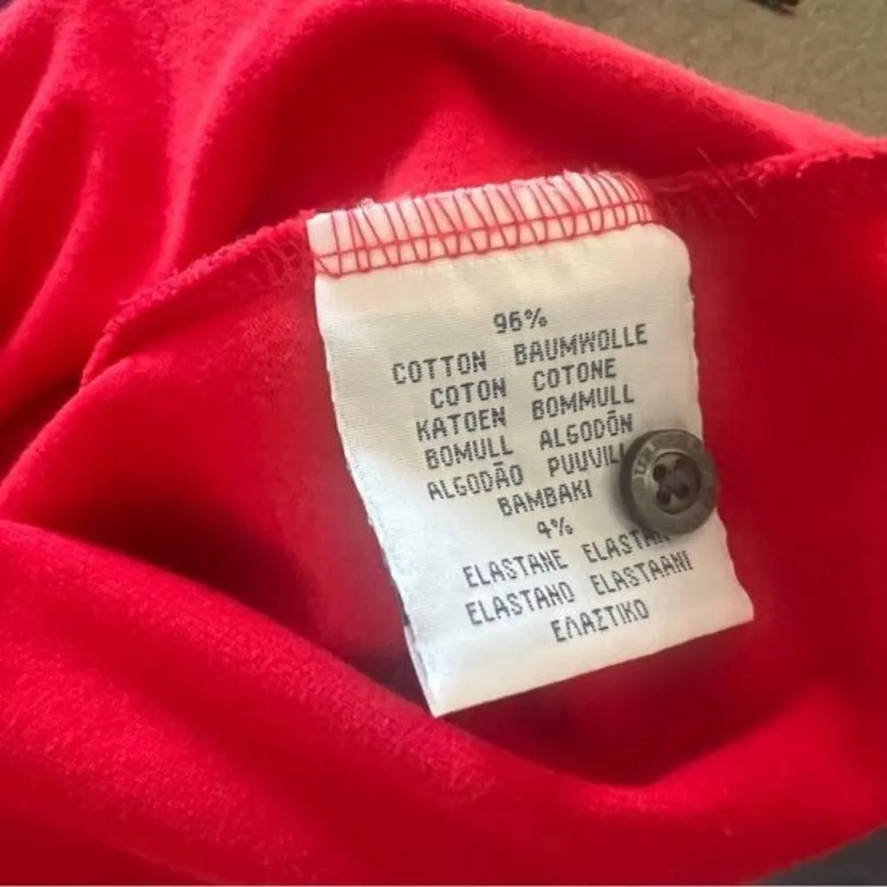 Burberry Golf Polo Shirt Top Long Sleeve Red Small - Image 6