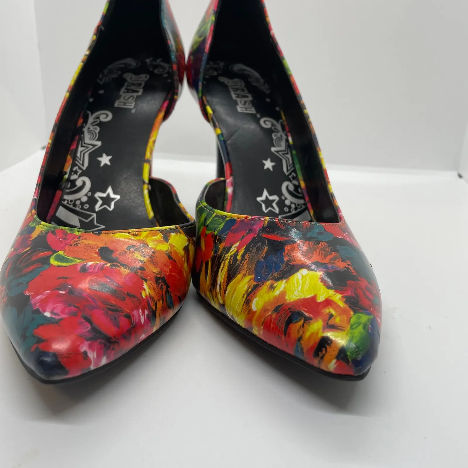 BRASH Dorsay Stiletto Floral Multicolor Heels sz 8 - Image 5