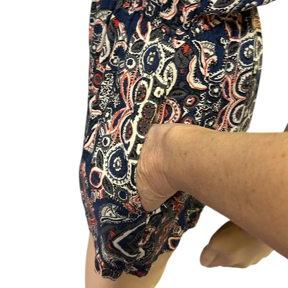 Angie Rayon Spaghetti Strap Multicolor Shorts Romper with Pockets Womens Small - Image 9