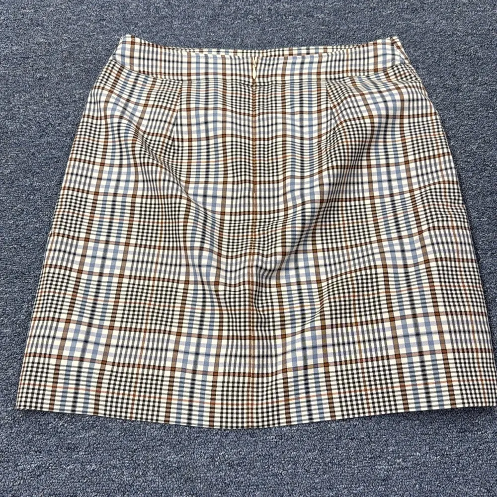 LOFT Plaid Matching Set Skirt and Blazer in Blue and Brown - Image 5