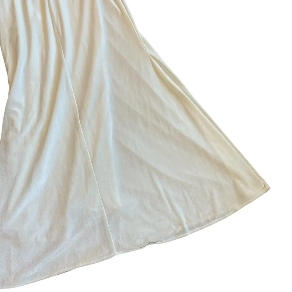 Lelasilk Long White Gown Dress Maxi Length Cowl Velvet Tie Back Size XL Women's - Image 12