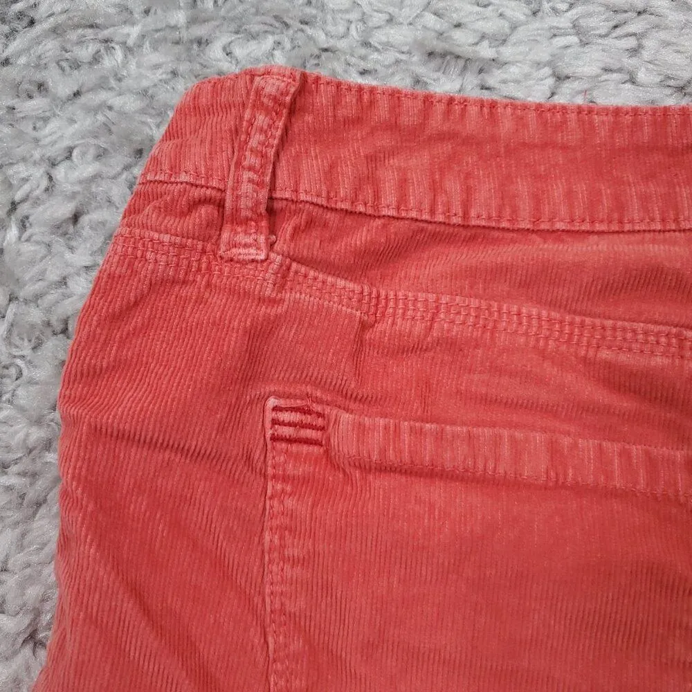 BDG Urban Outfitters Low Slung Corduroy Cutoff Shorts Size 30 Coral Orange Pink - Image 5