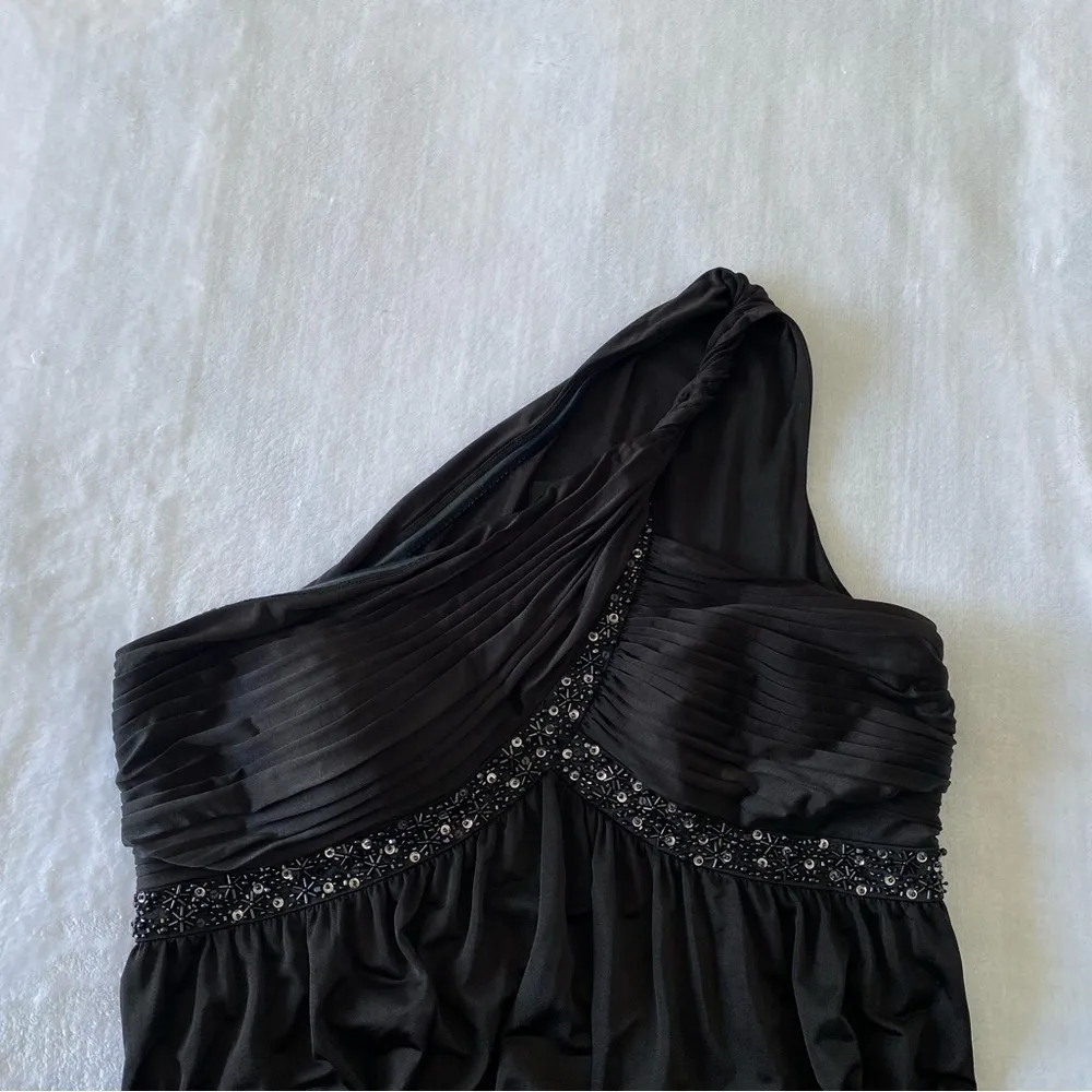 Adrianna Papell Boutique Beaded One Shoulder Jersey Dress Size 14 - Image 3