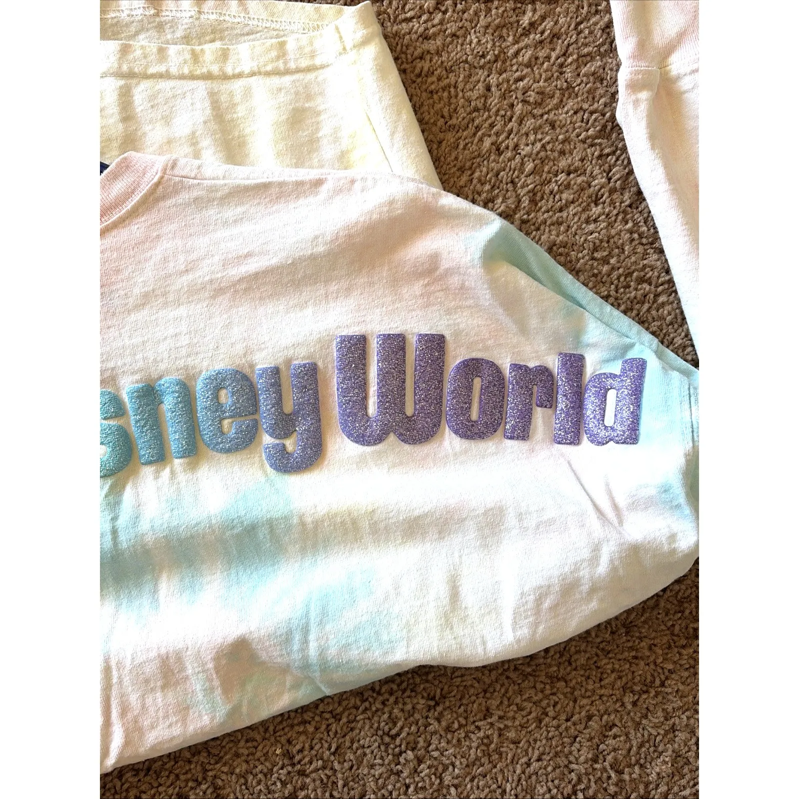 Disney Parks Rainbow Glitter Tie Dye Long Sleeve Crewneck Spirit Jersey Shirt XS - Image 8