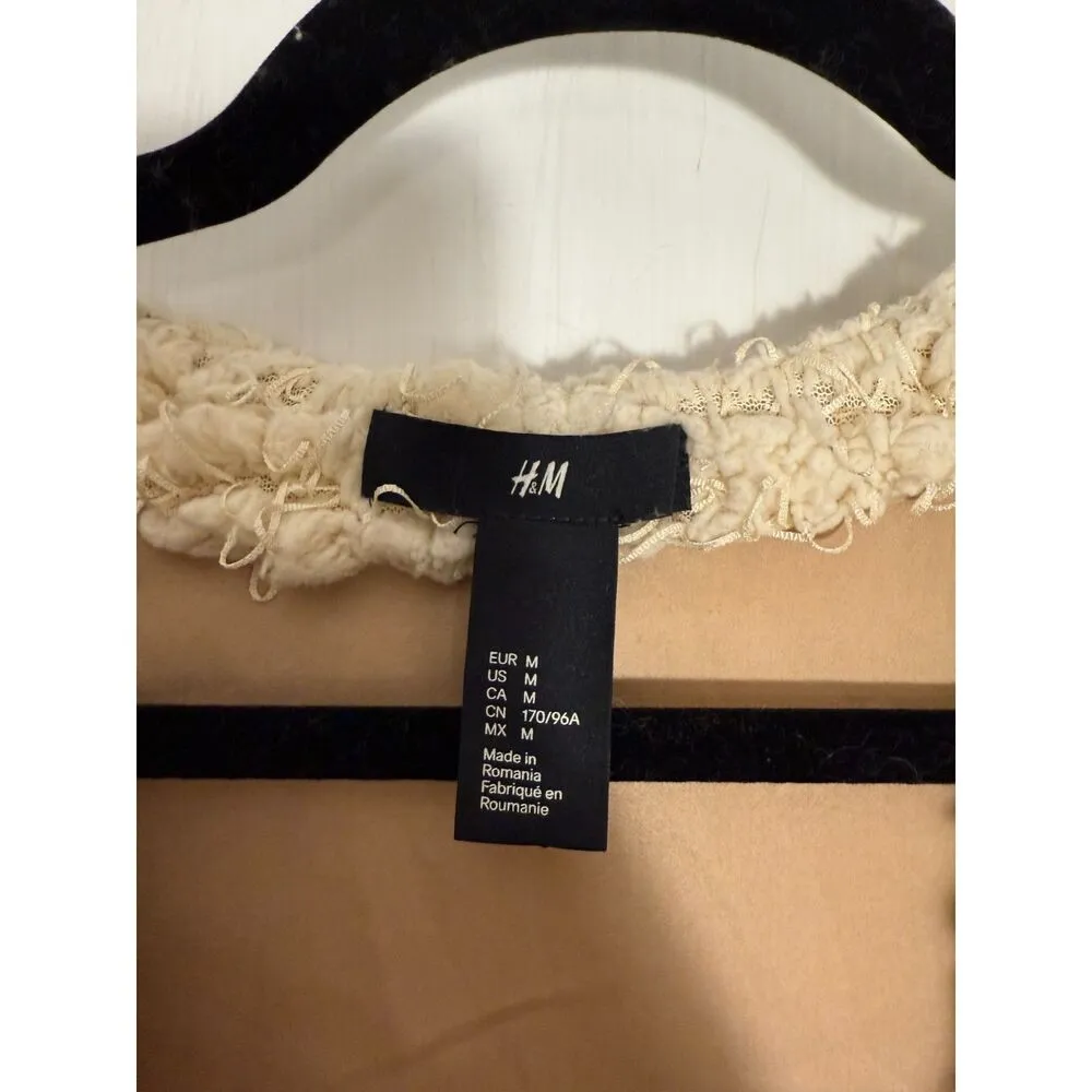 H&M Cream Textured Cardigan Jacket - Image 2