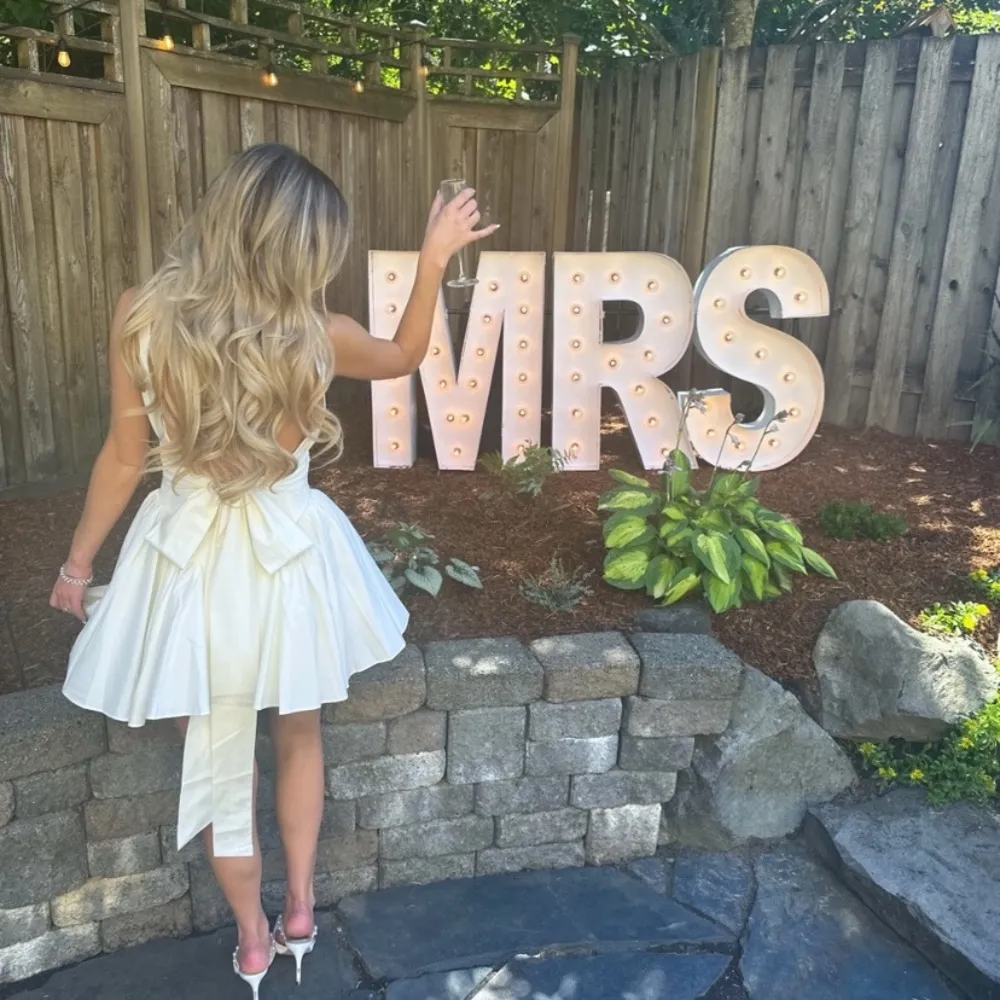 HOUSE OF CB 'Florianne' Ivory Bow Mini Dress NWOT size S - Image 4