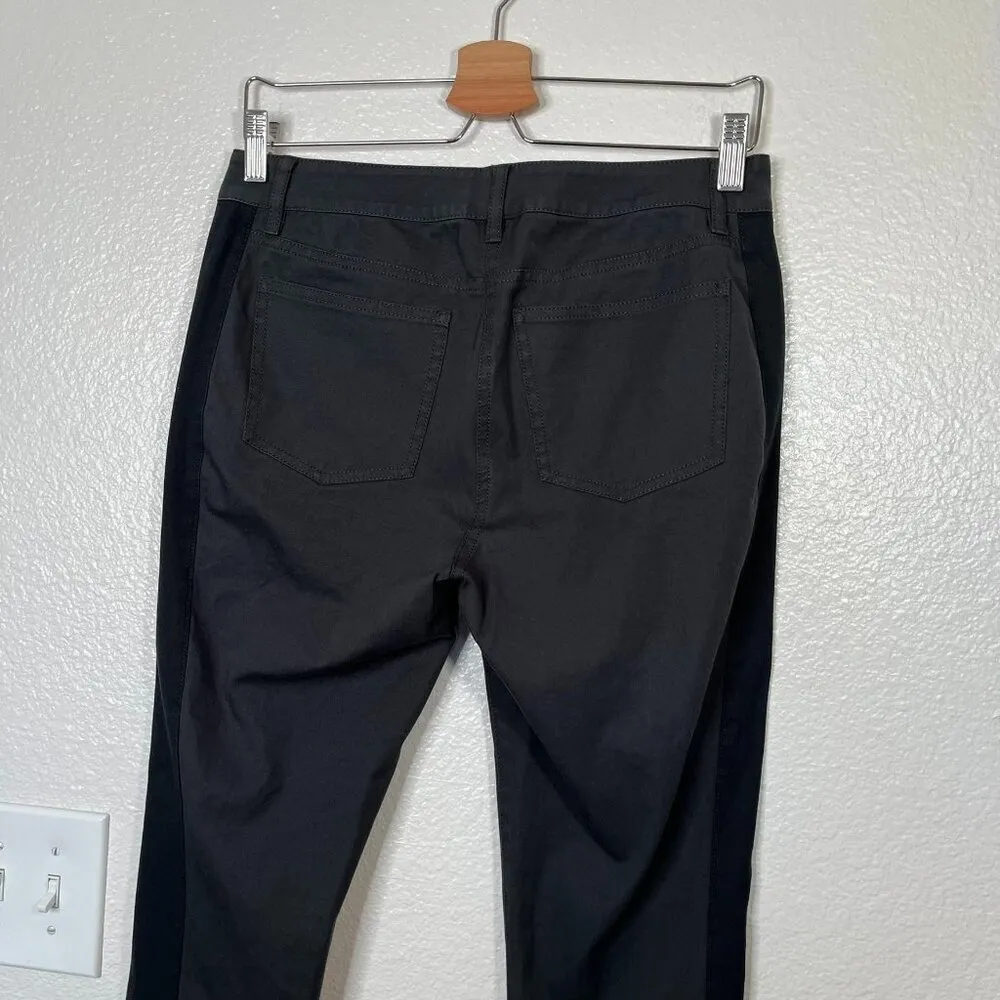 Eileen Fisher Womens Black Organic Cotton Tuxedo stripe slim leg Pant size XS - Image 3