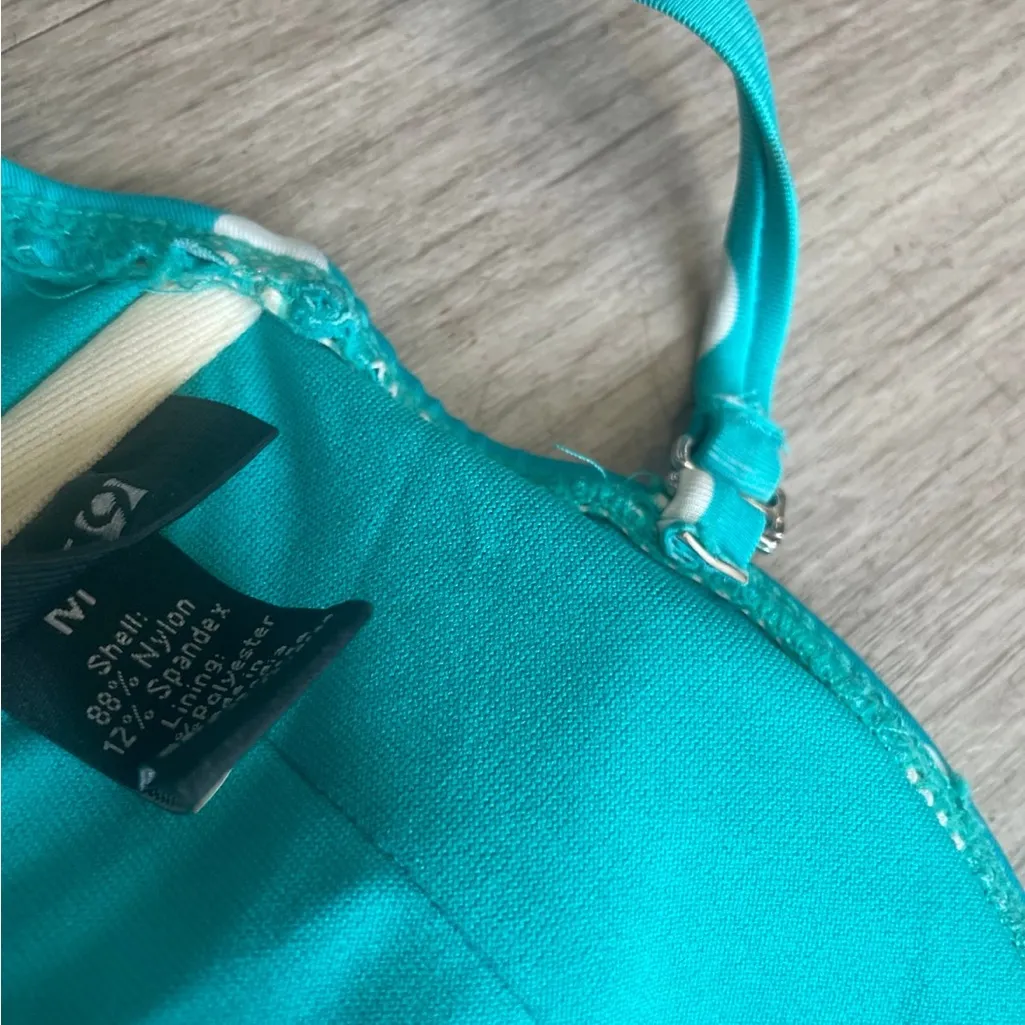 Turquoise Polka Dot Bikini Top Blue Size M - Image 2
