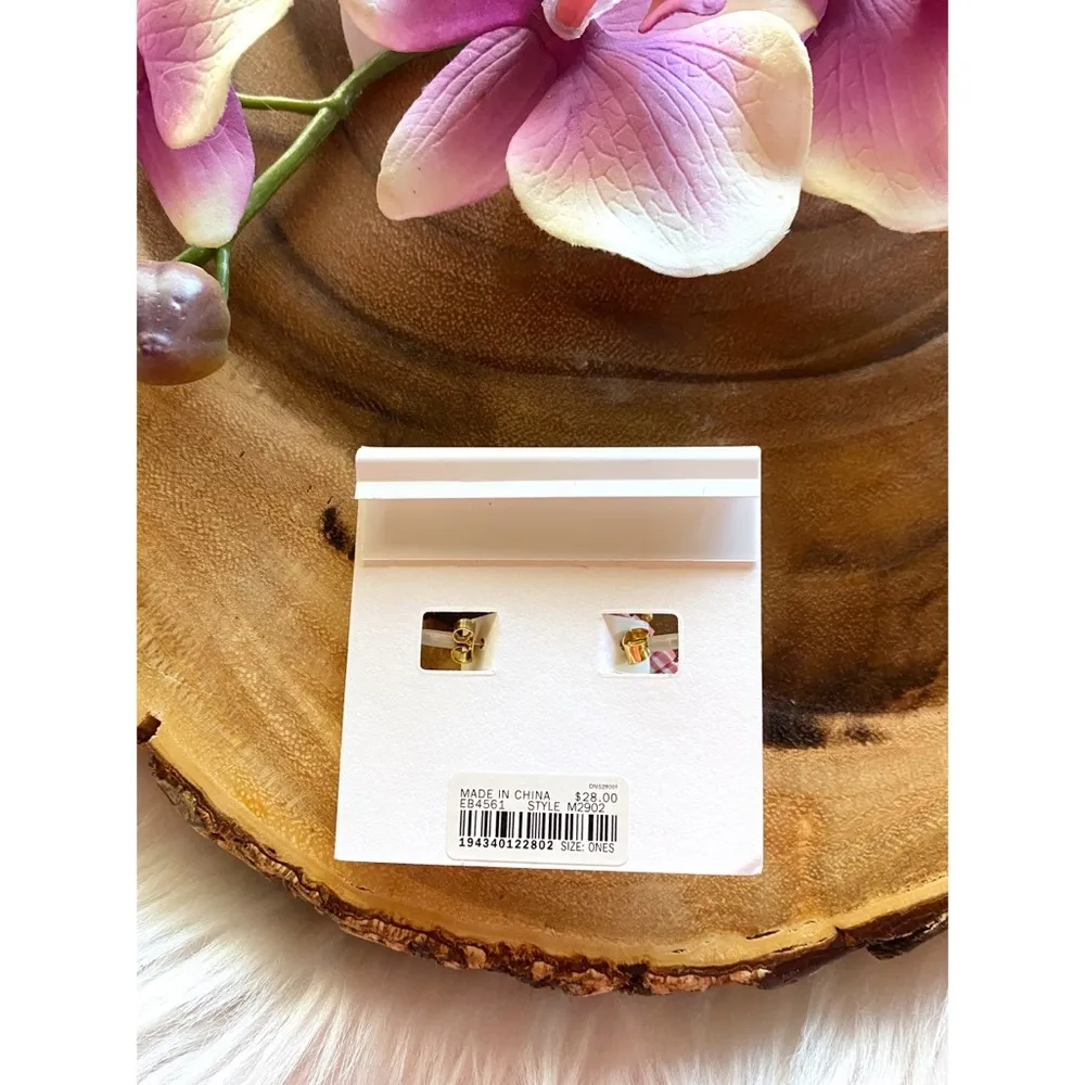 NWT Madewell Stone Shell Mini Hoop Earrings - Image 4