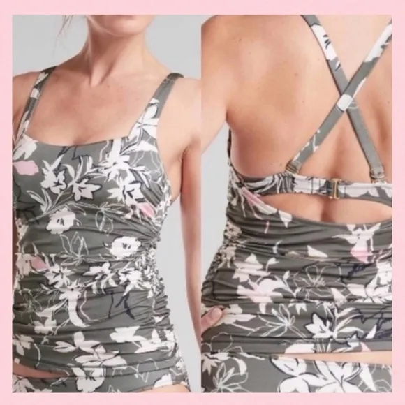 ATHLETA Aqualuxe Wildflower Bra Sized Tankini Top - Image 2