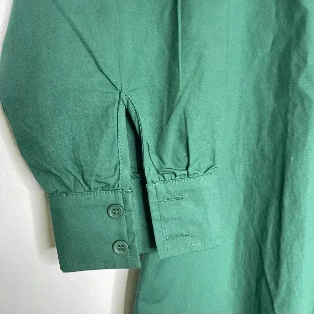 Arula Green Button Down Shirt Dress Julianna Size X 10 - Image 5