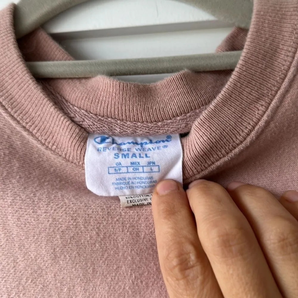 Champion Pullover Salmon Pink Size Small 90s Sweatshirt Long Sleeve‎ Logo - Image 4