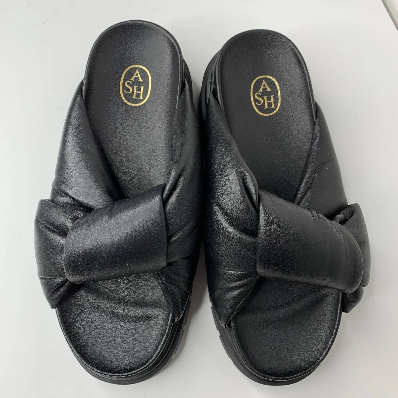 ASH Shilo Leather Platform Chunky Slide Sandal Womens Black US 8 - Image 3