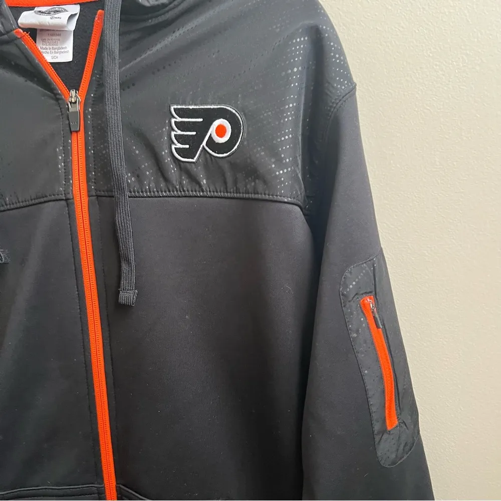 Philadelphia Flyers black & orange hoodie full zip jacket NHL hockey Size S - Image 4